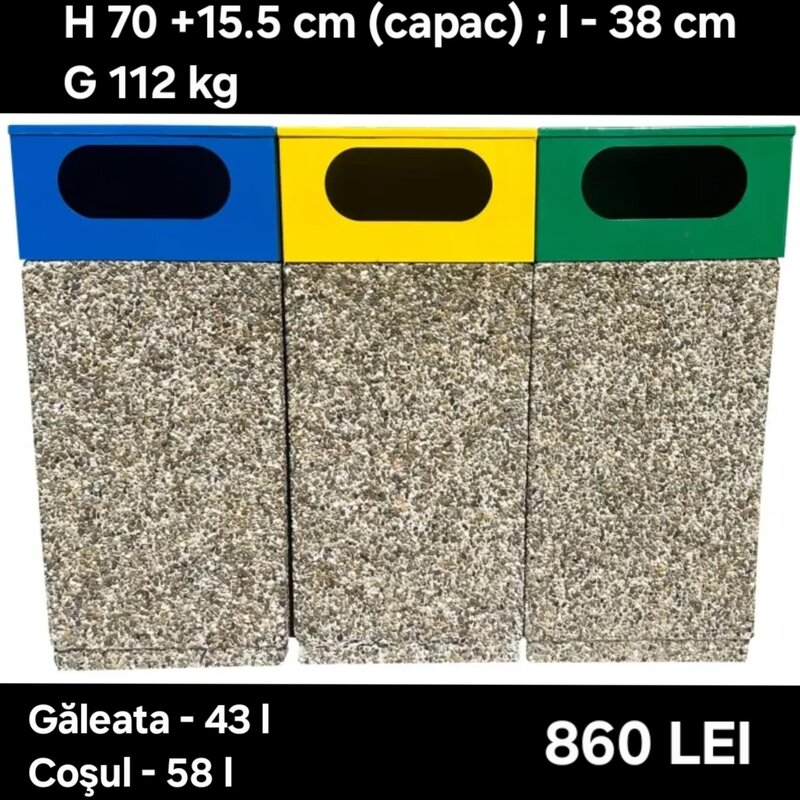 Cosuri de gunoi stradale din beton
